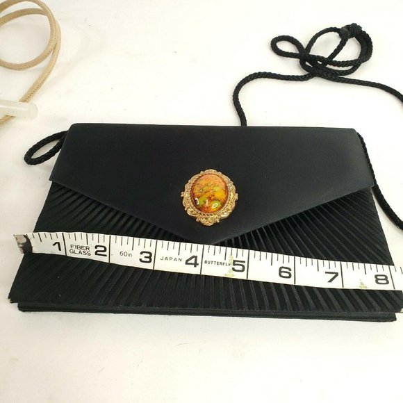 BLACK CLUTCH hand bag 8″X6″ RHINSTONE - Picture 9 of 9